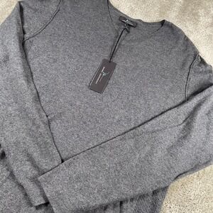 Marc Anthony‎ Mens XL Gray Cotton Cashmere Blend Long Sleeve Sweater NWT